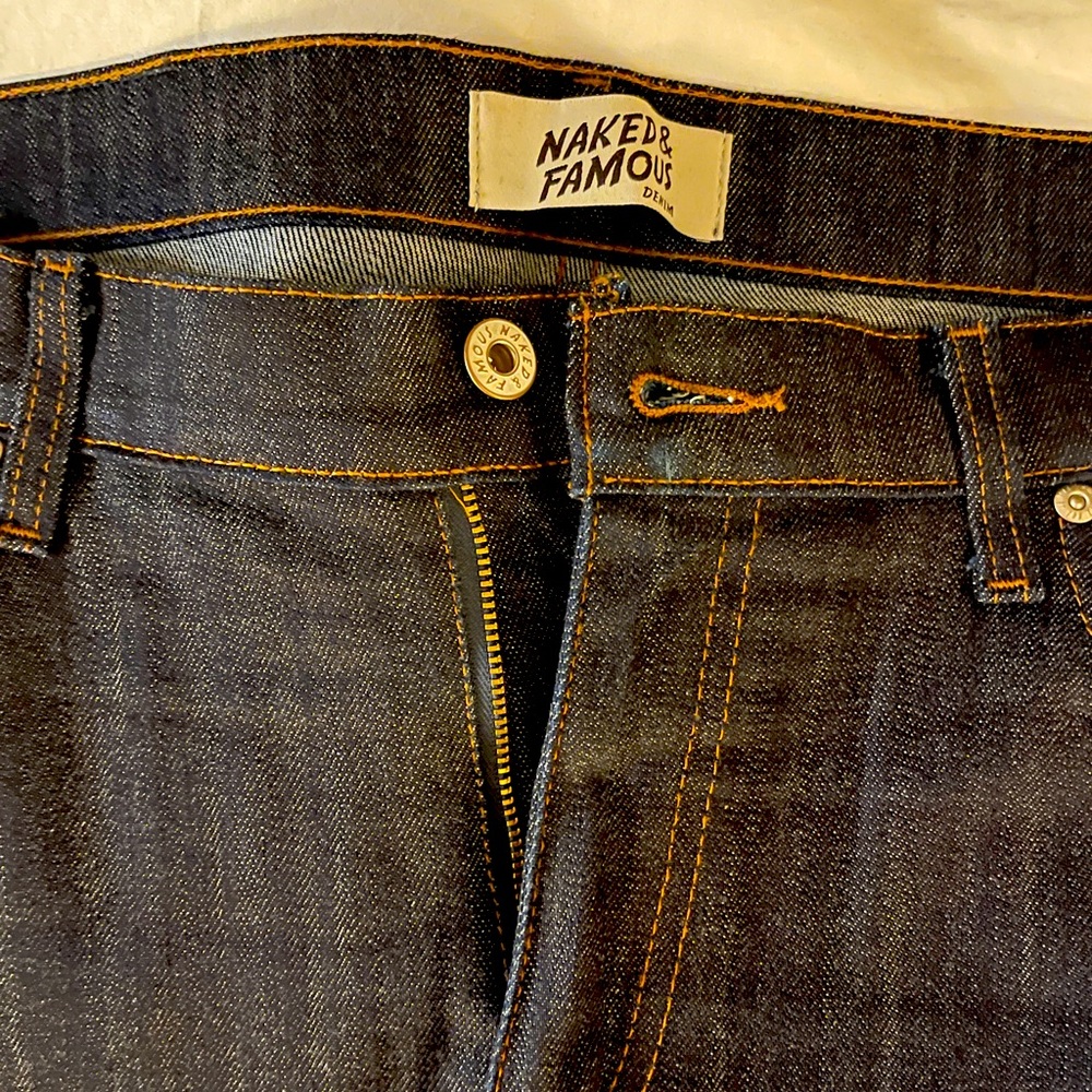 Naked and famous. Stacked guy. 34 waist. Tailored.